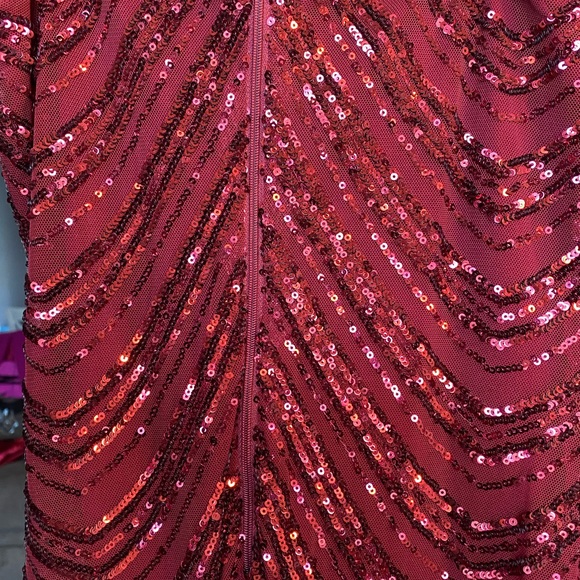 Sequin Maroon Dress - Picture 6 of 6